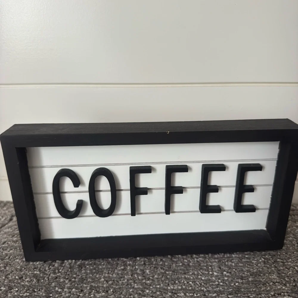 Hobby Lobby Black and White COFFEE Box Sign - Picture 1 of 2